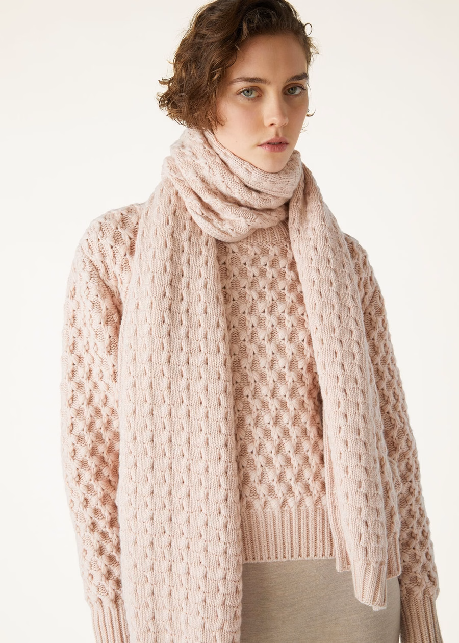 Vallé Baby Kasjmier Sjaal in Blushing Beige Melange