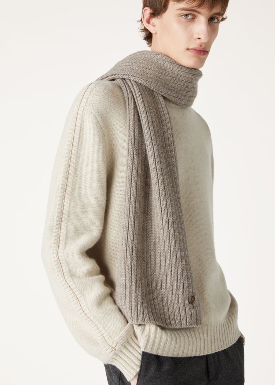 rib stitch lp croissant melange kasjmier sjaal