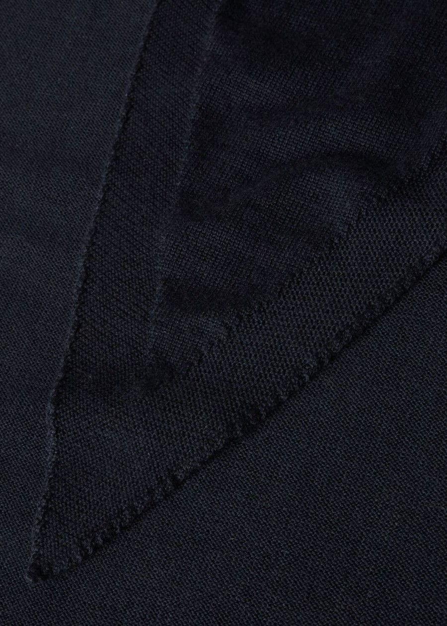 akaishi sjaal van zuivere scheerwol marineblauw