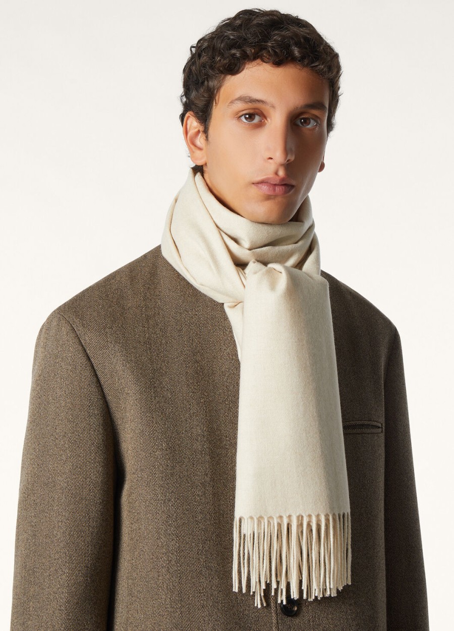 leggera grande sjaal unita cashmere naturel melange
