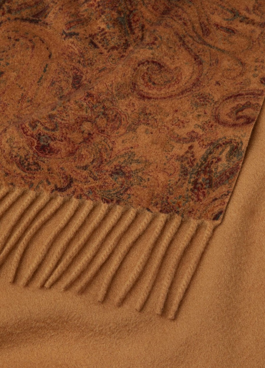 danbury kasjmiersjaal in de kleuren camelburnt hennaantique green