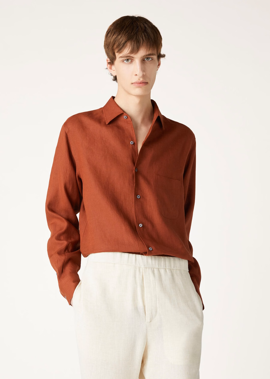 Andre-shirt in donker kurkuma