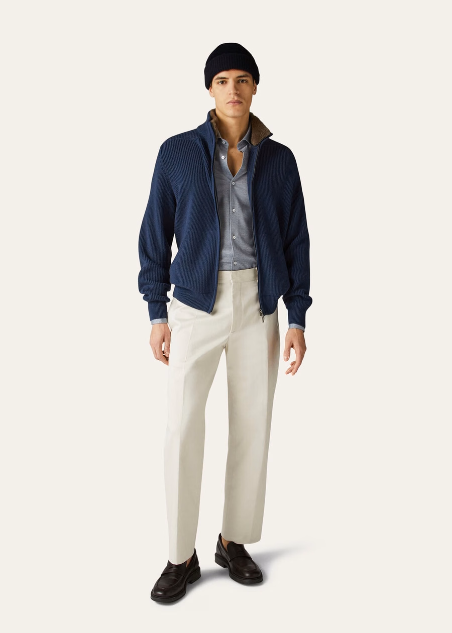 Andrew Cotton Quartz blauw shirt