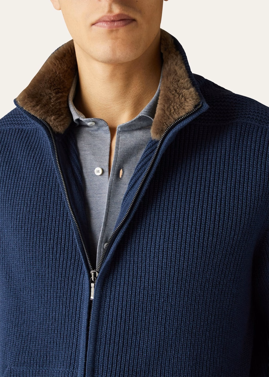 Andrew Cotton Quartz blauw shirt