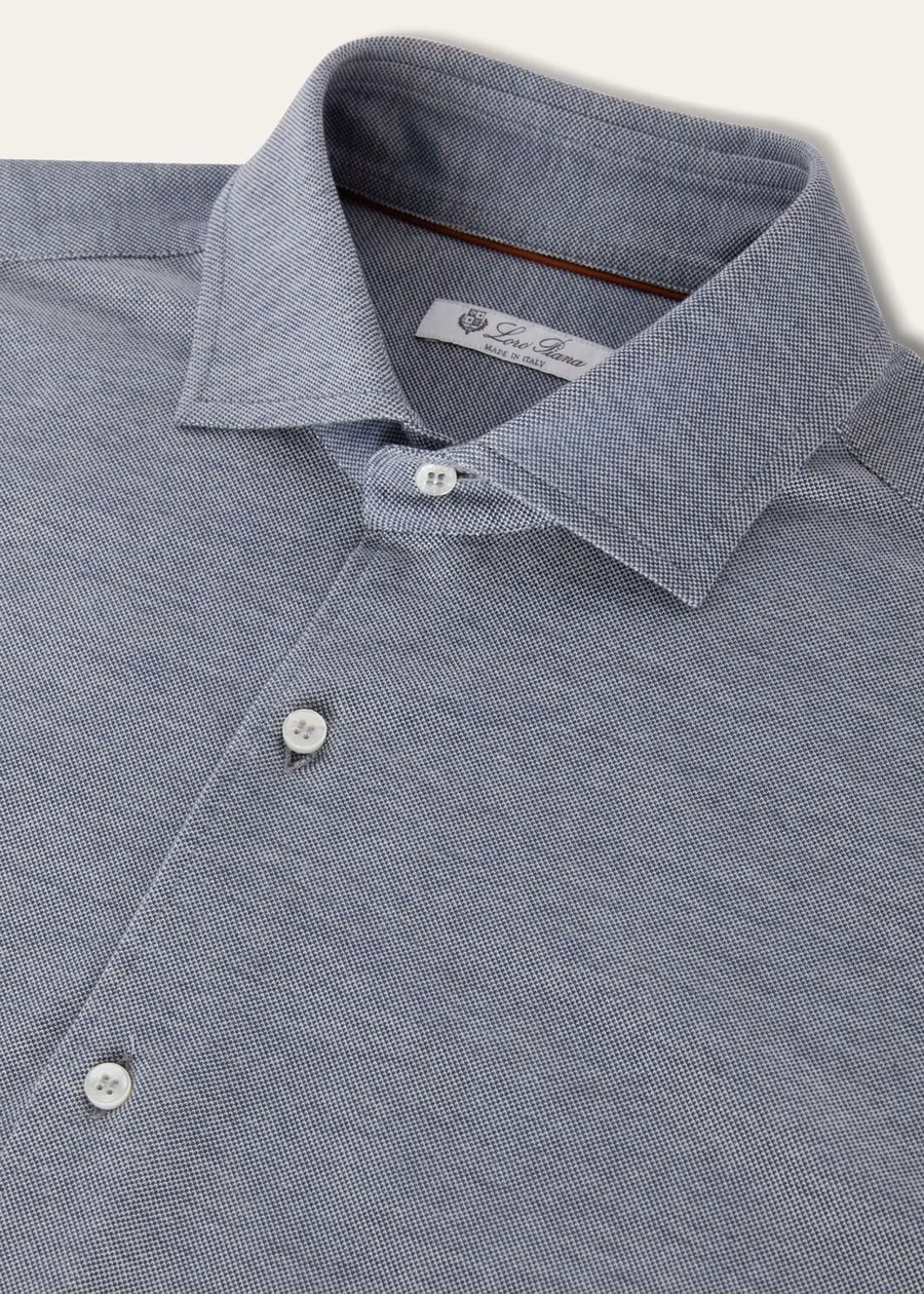 Andrew Cotton Quartz blauw shirt