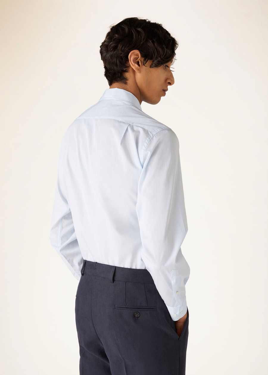 Andre katoenen shirt in azuurblauw