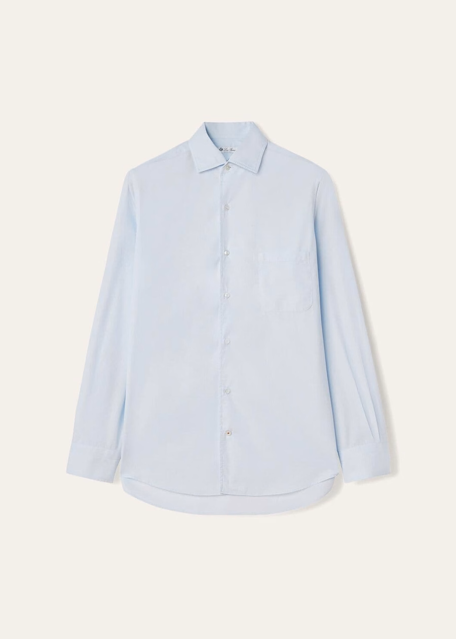 Andre katoenen shirt in azuurblauw