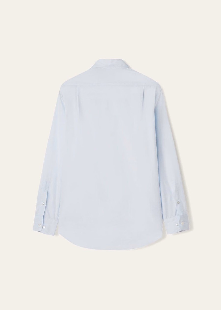 Andre katoenen shirt in azuurblauw