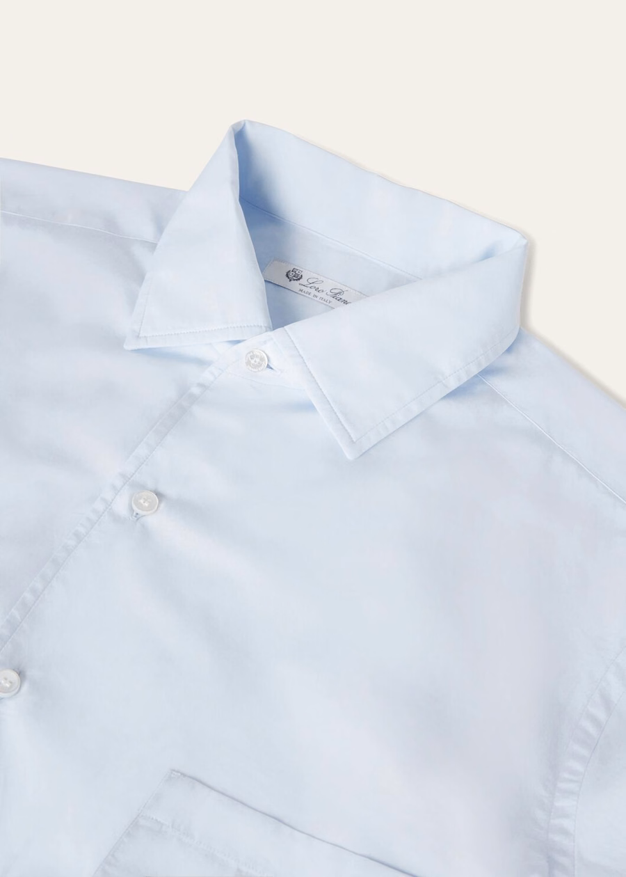 Andre katoenen shirt in azuurblauw