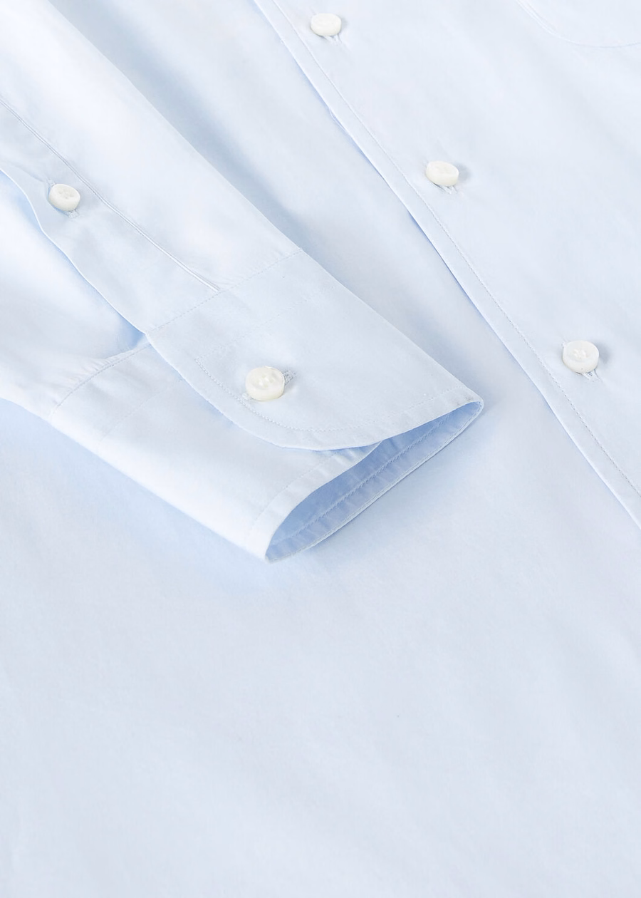 Andre katoenen shirt in azuurblauw
