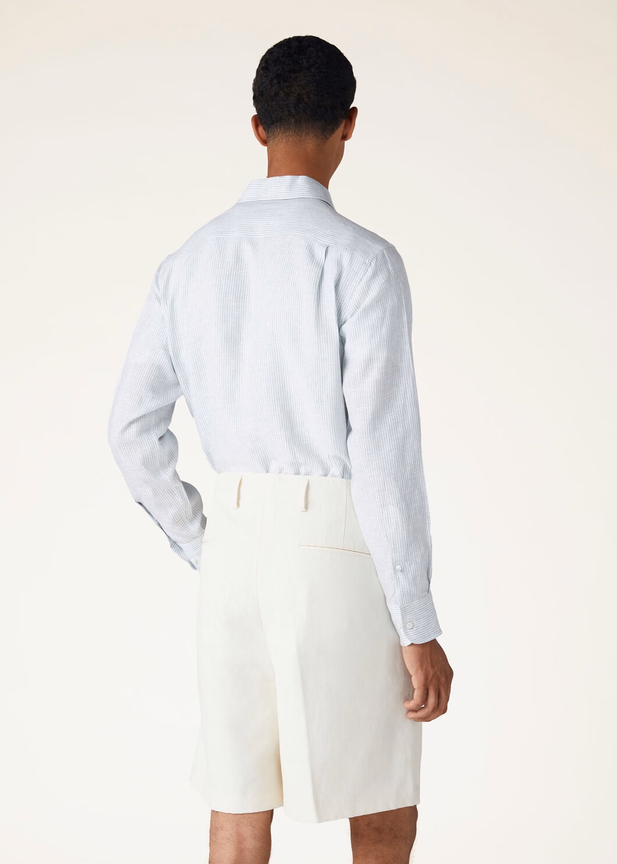 Andre-shirt in aqua microstrepen