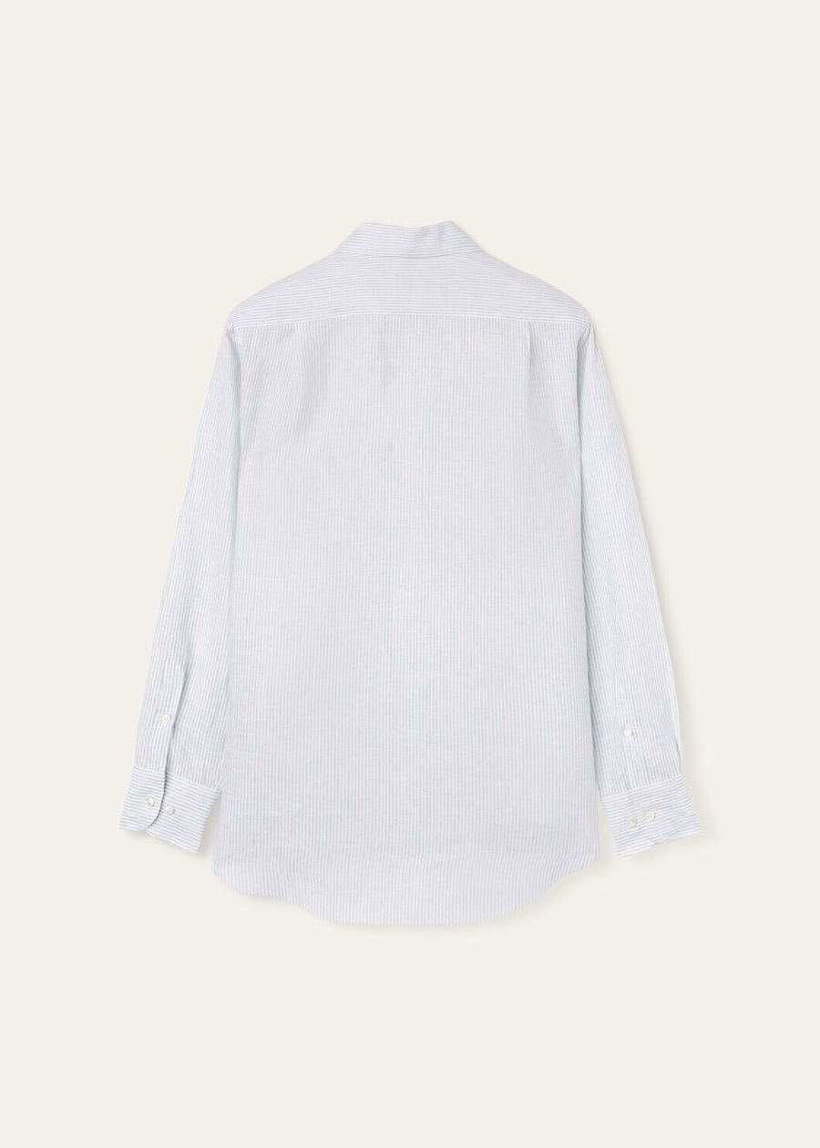Andre-shirt in aqua microstrepen