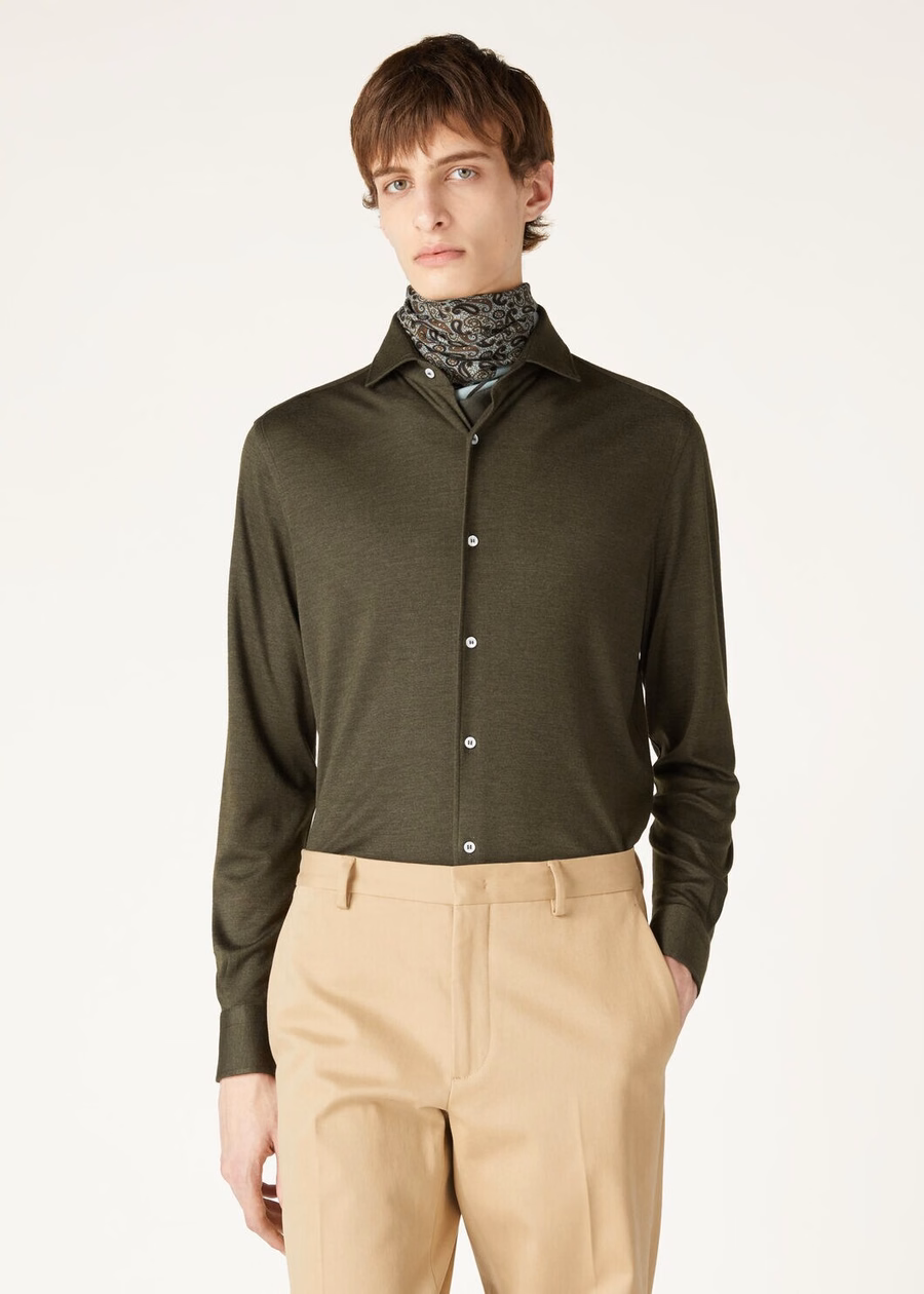 Andrew Shirt Zijde Kasjmier Pine Grove