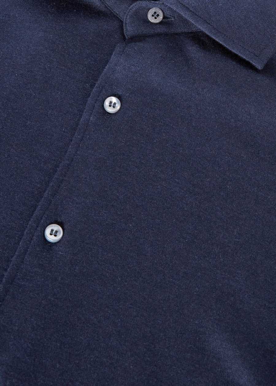 Andrew zijden kasjmier overhemd met ombrepatroon in blauw