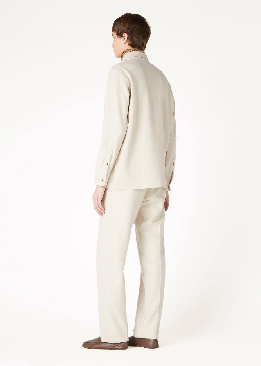 Breia Cashmere Wish® wollen shirt in crèmekleurig zand
