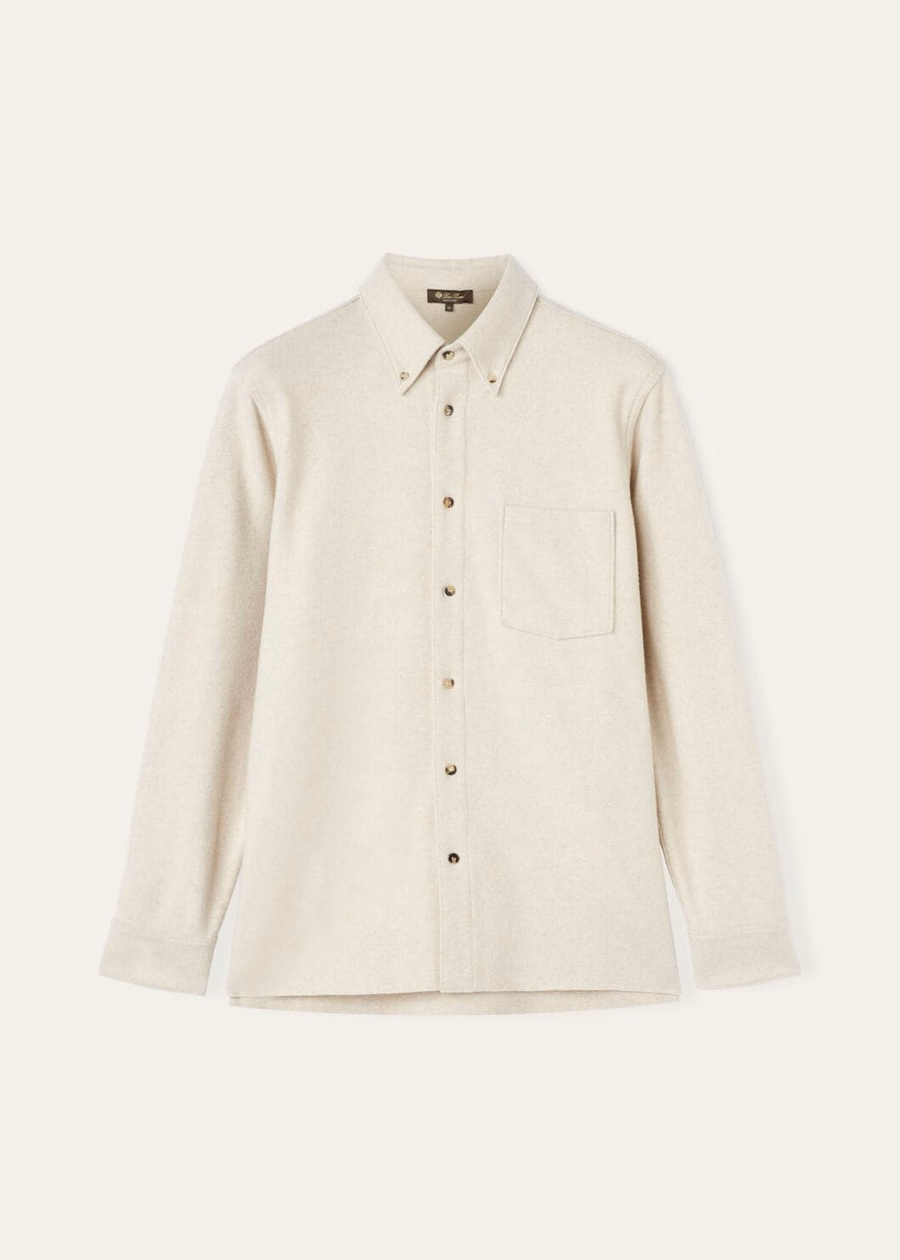 Breia Cashmere Wish® wollen shirt in crèmekleurig zand