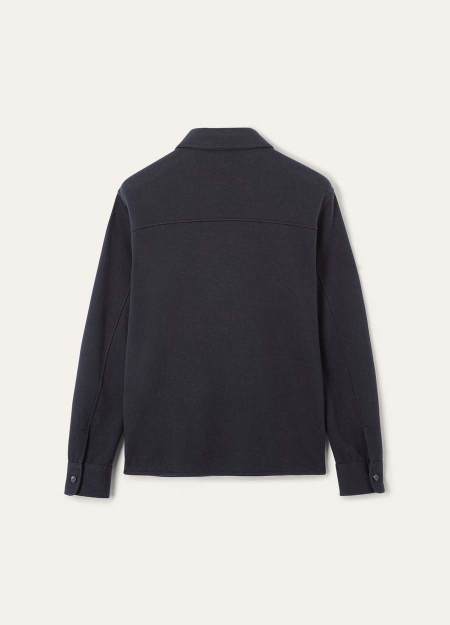 Whitney overhemd van katoen, zijde en kasjmier, marineblauw