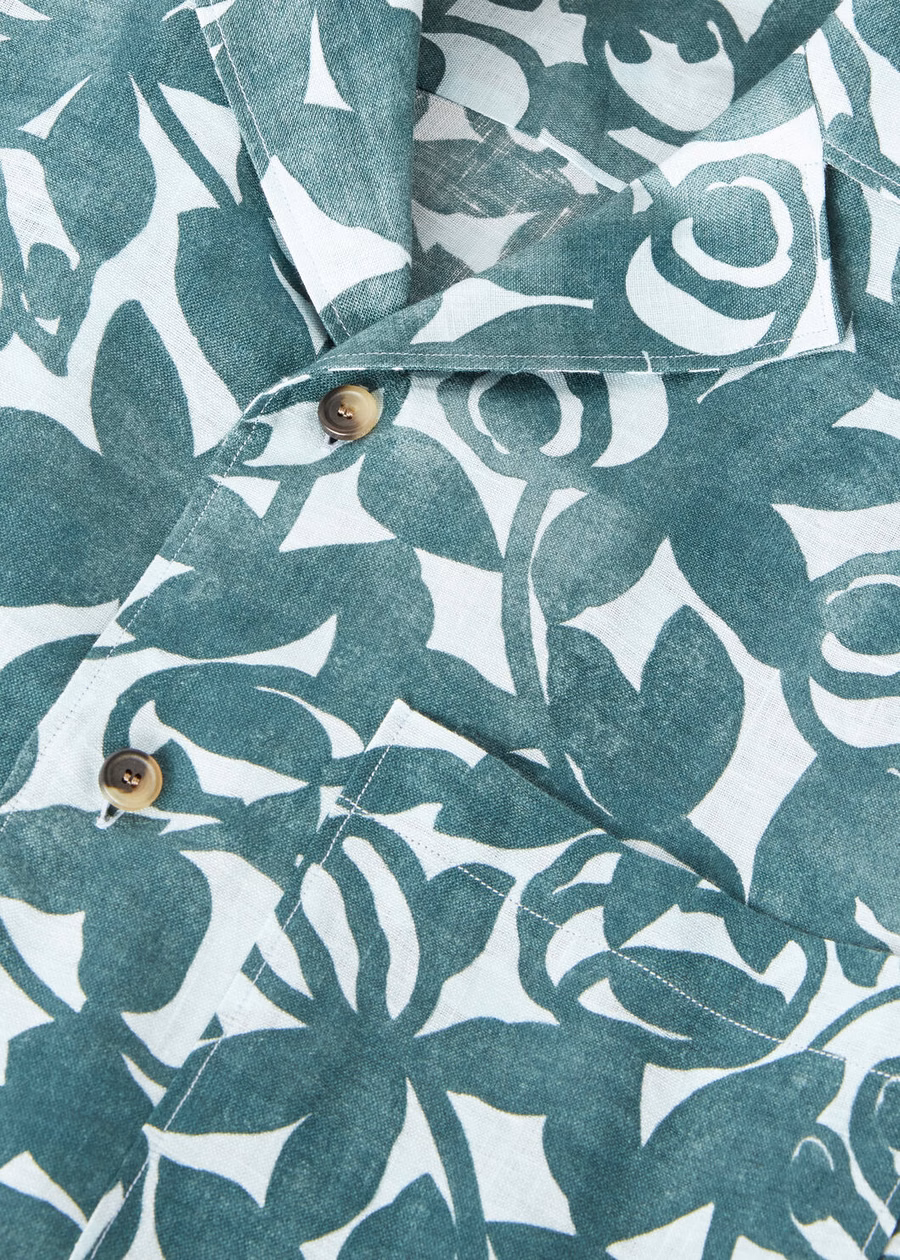 Federico shirt in spirulina groen/rustgevende tint