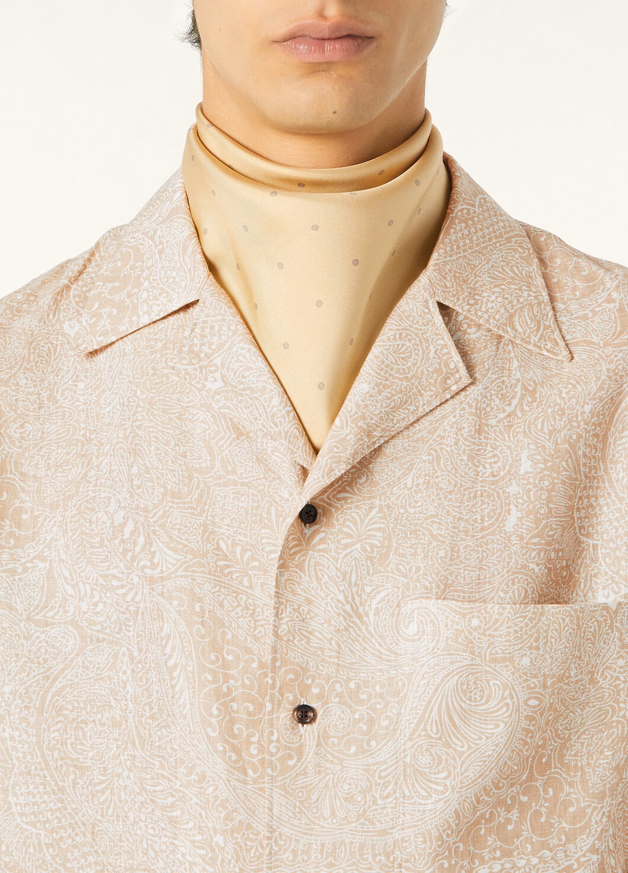 Federico shirt in amberkleurige melk/pijnboompit