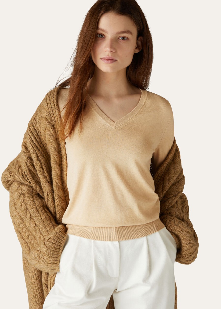 vicuña met v-hals natuurlijke lichtgewicht vicuña