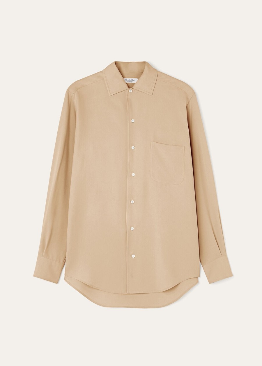 andre silk pale biscuits shirt