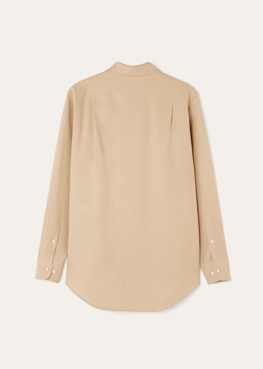 andre silk pale biscuits shirt