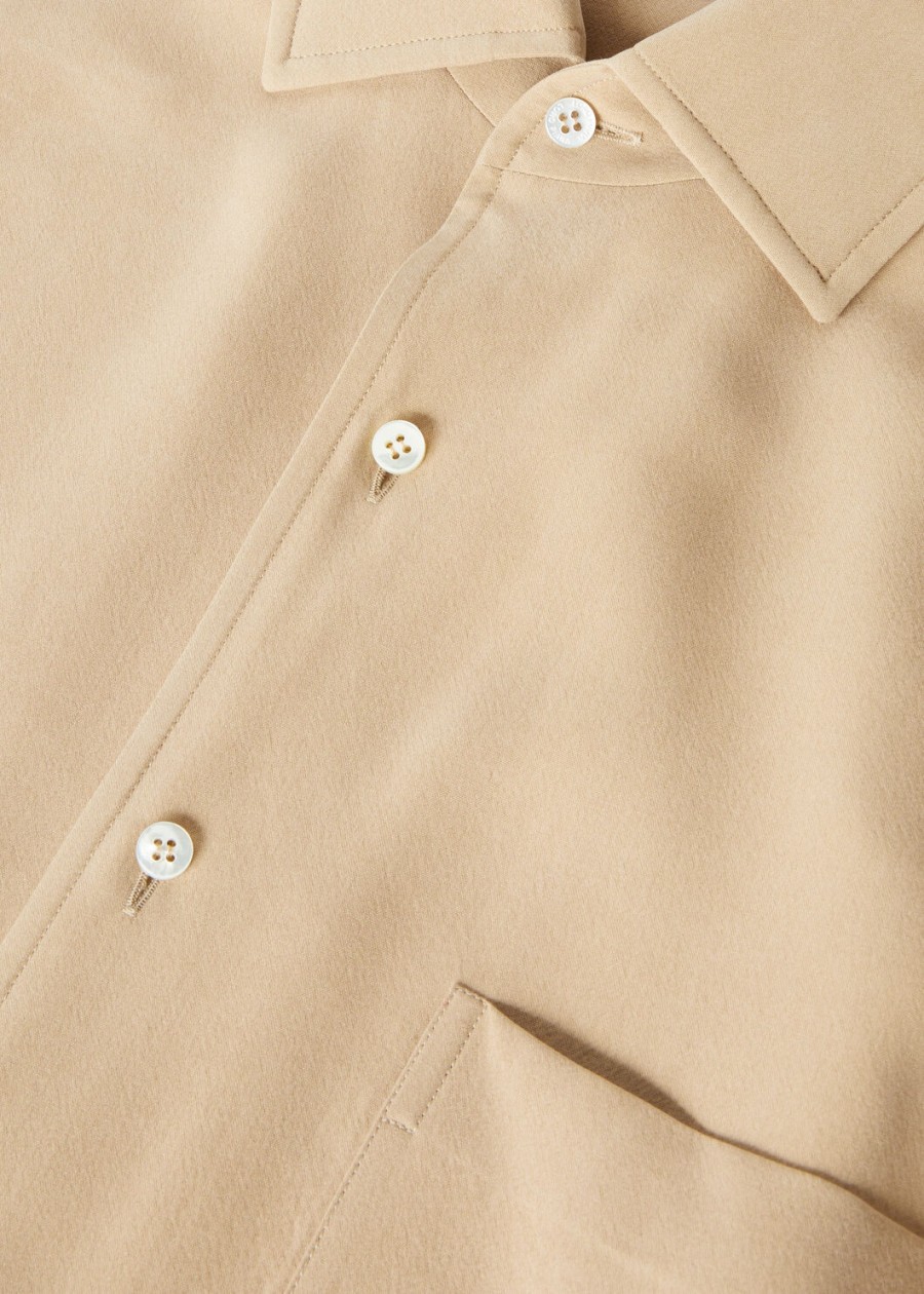 andre silk pale biscuits shirt