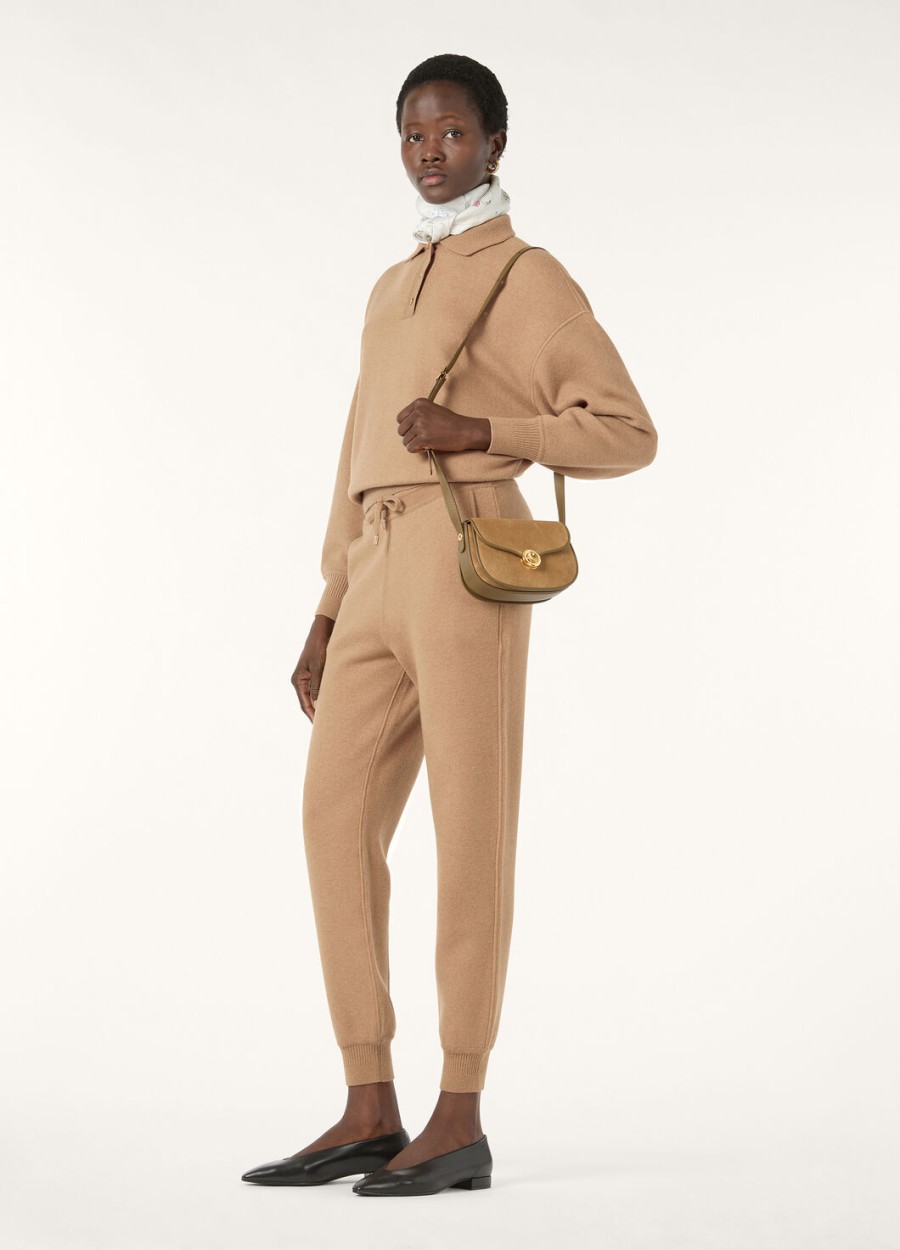 roccapietra polo sweatshirt camel lichtbruin