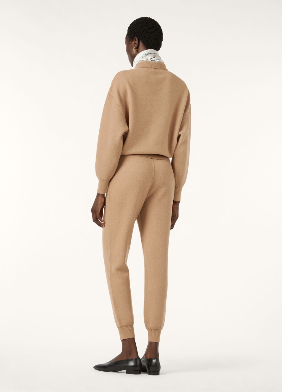 roccapietra polo sweatshirt camel lichtbruin