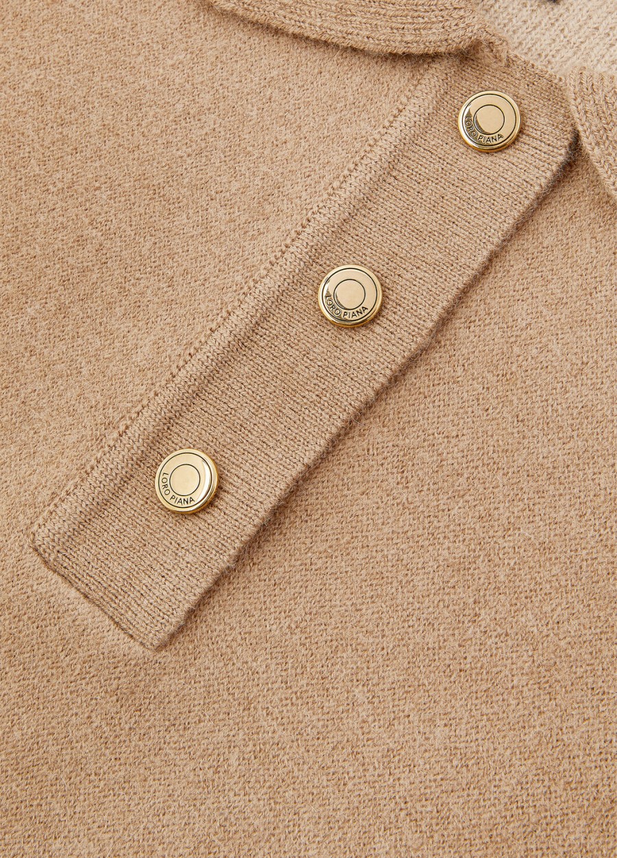 roccapietra polo sweatshirt camel lichtbruin