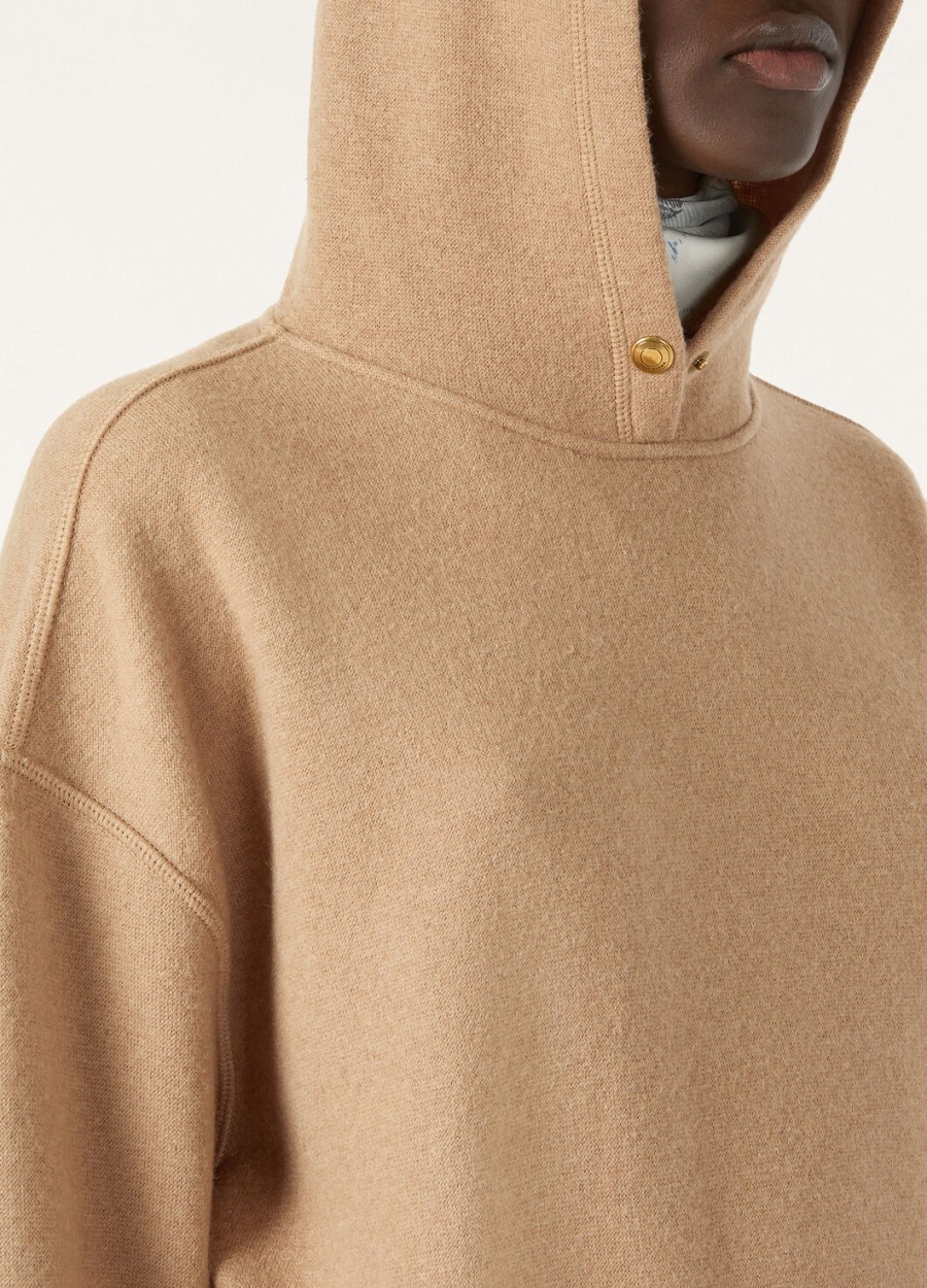 roccapietra hoodie camel lichtbruin