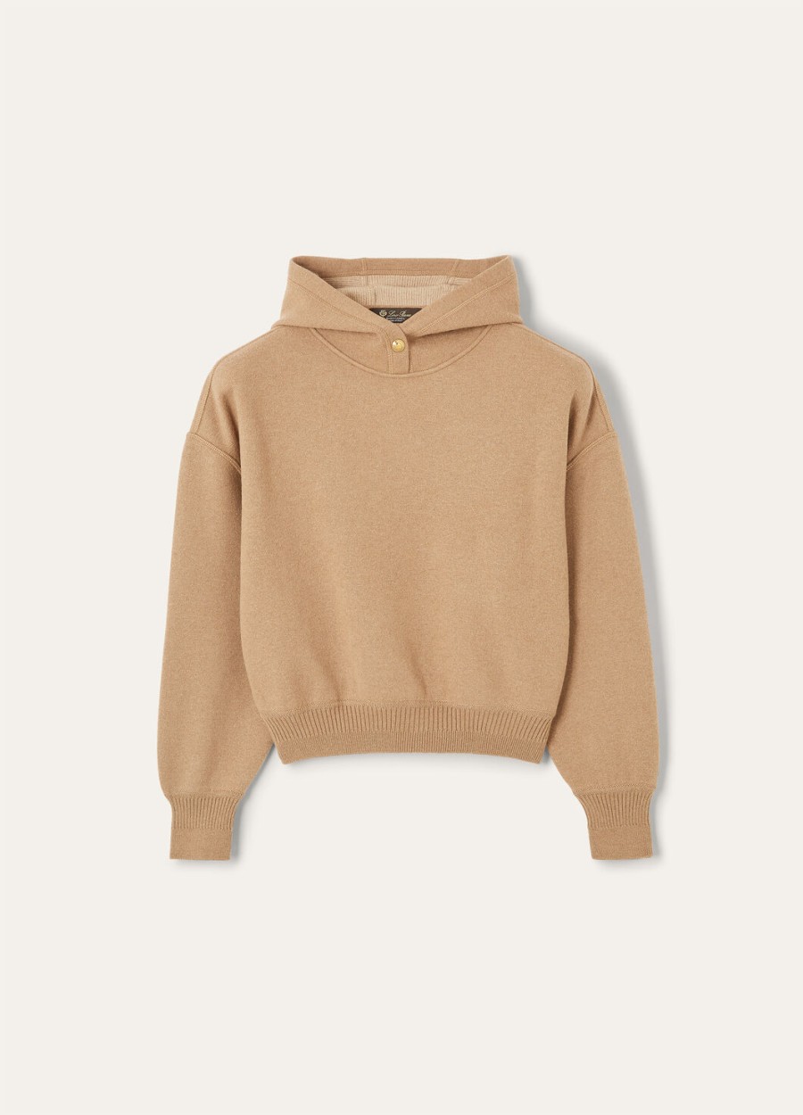 roccapietra hoodie camel lichtbruin