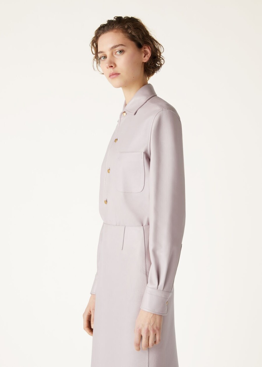 valeria shirt van lamsleer roze dageraad