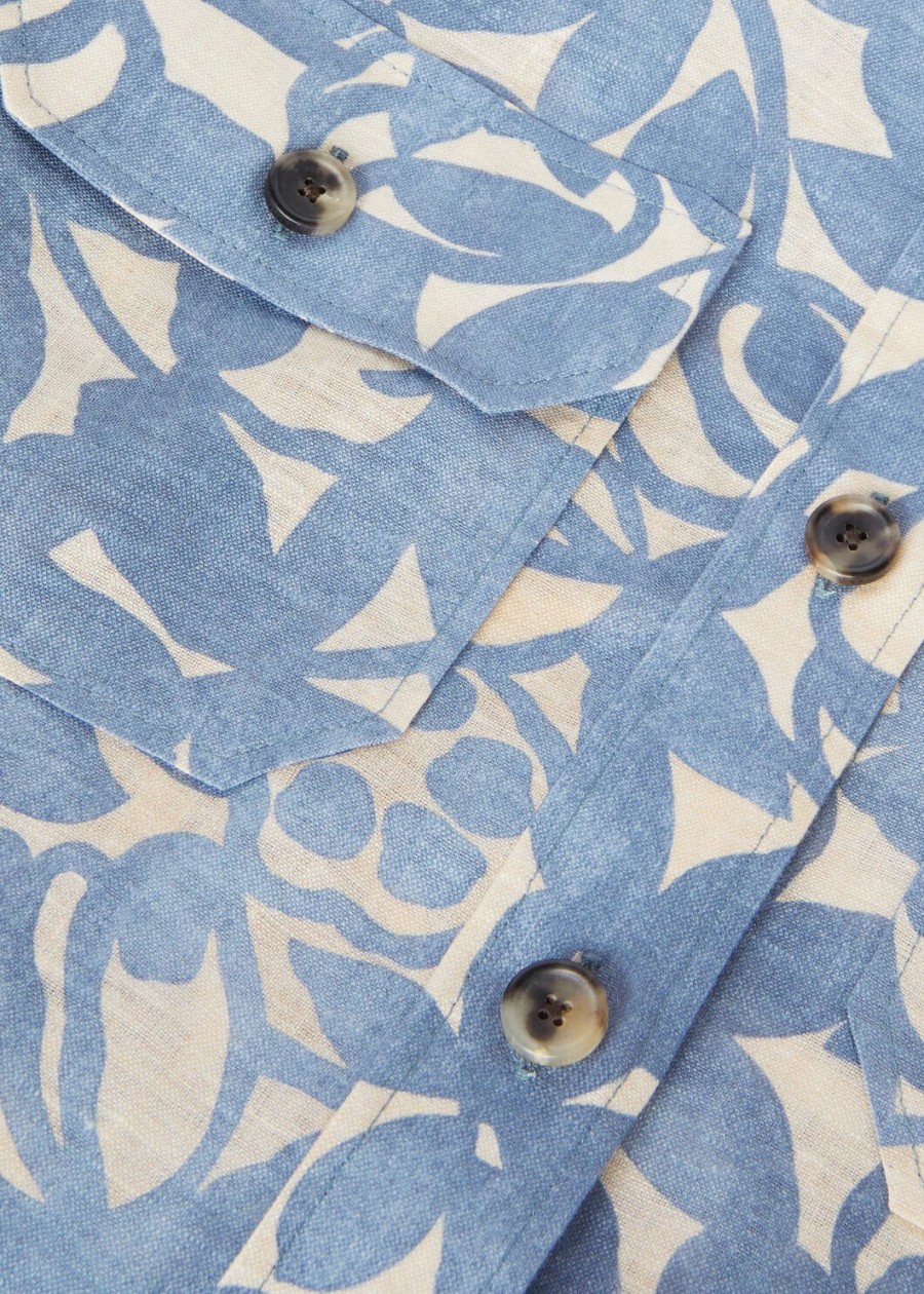 annalisa-shirt in beau bluecreamed honey
