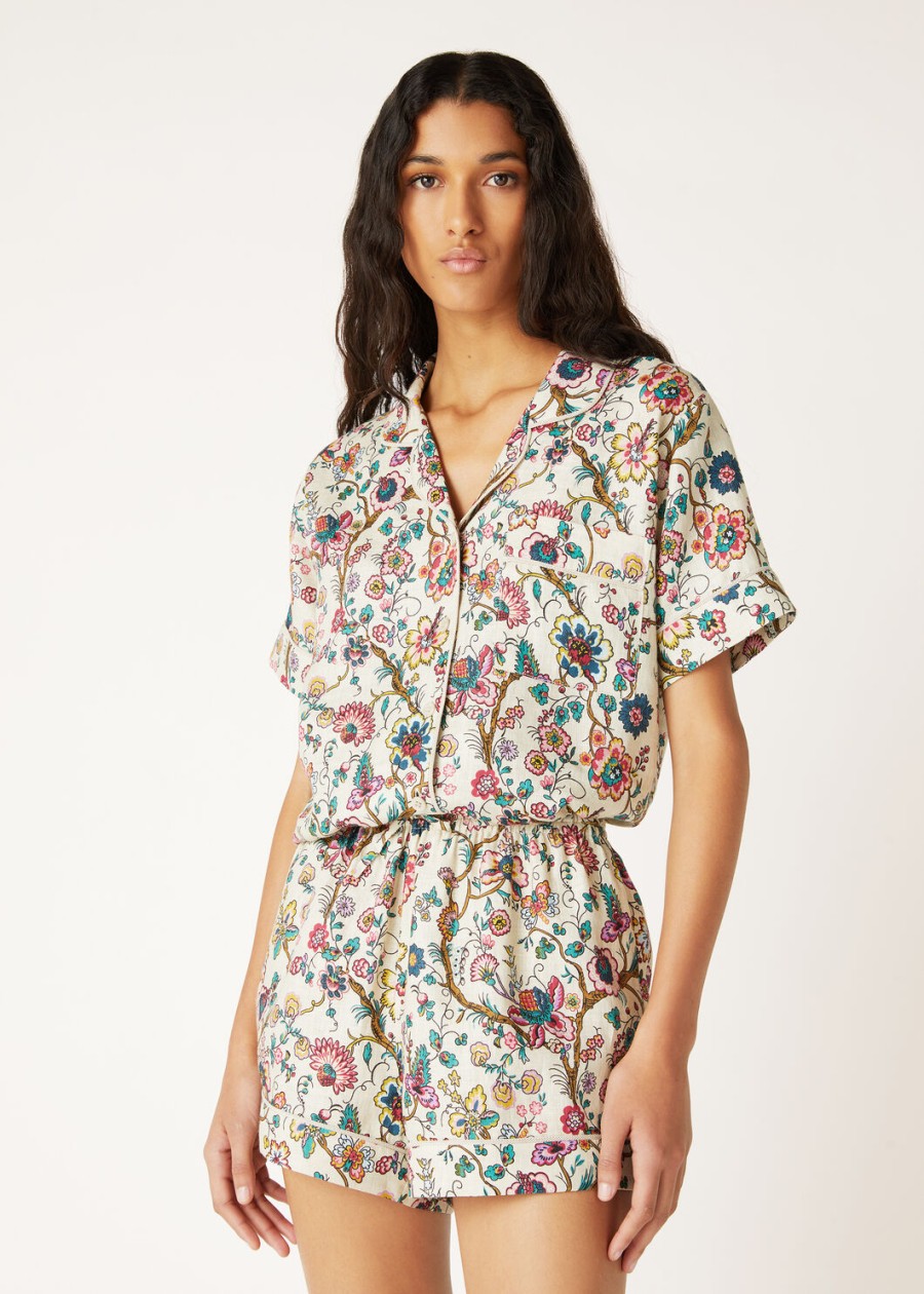 ashly shirt in sandalwoodimpressionist pinkhoney cream
