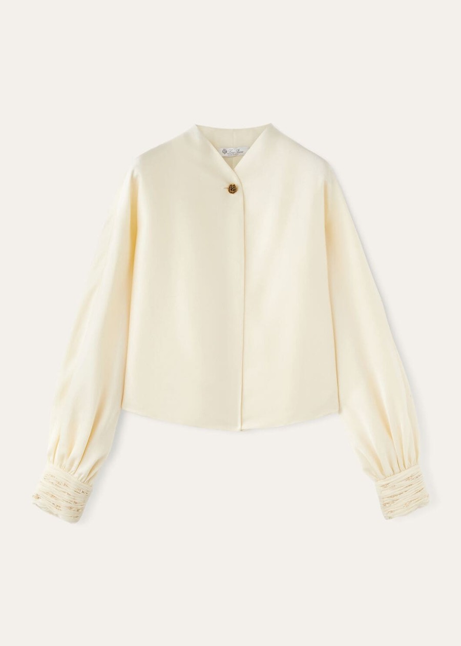 jody zijden blouse in de kleur wit met peper