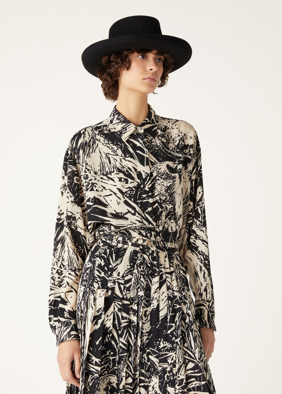 elisabette zijden blouse zwartnougat