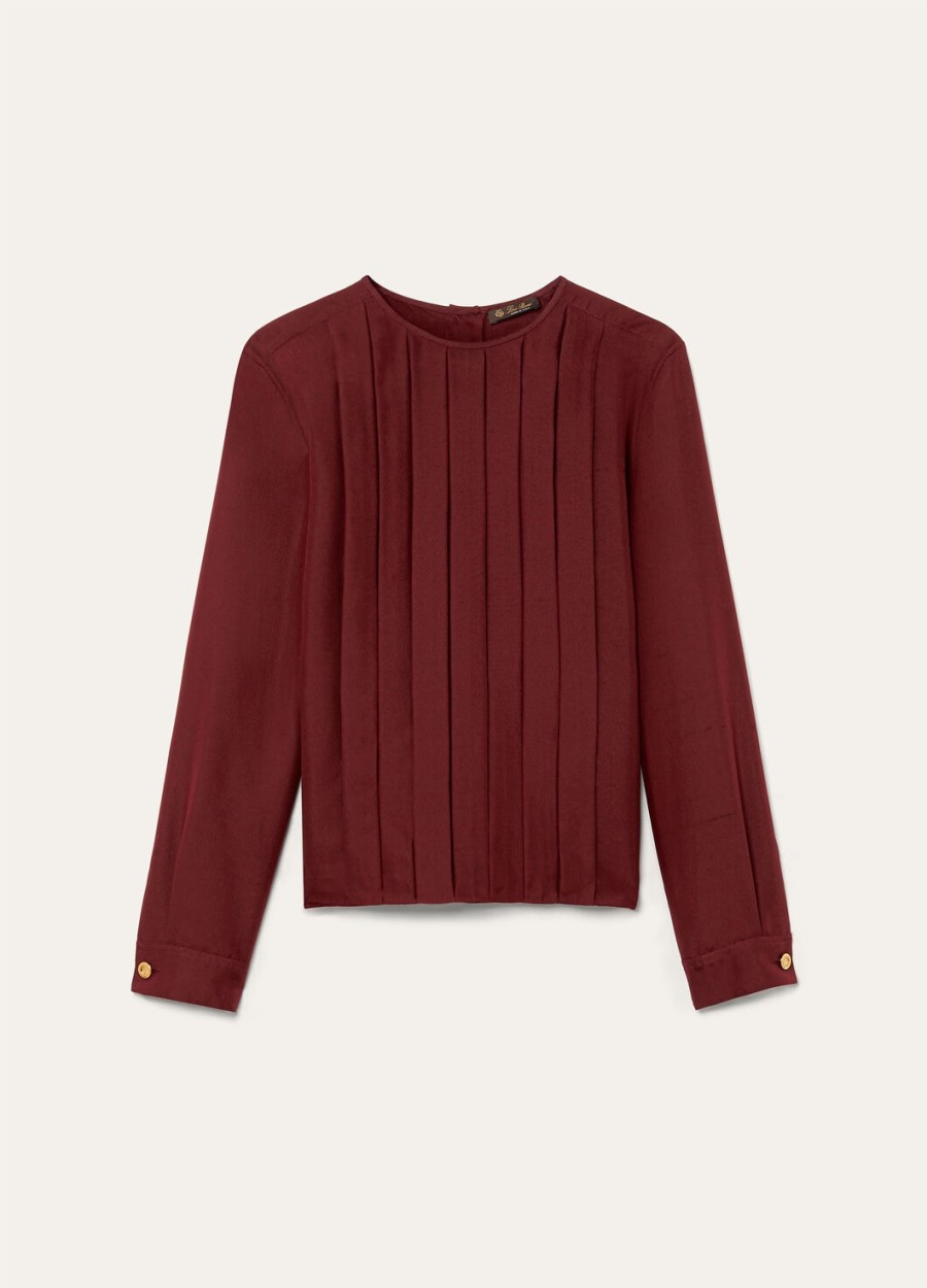 rossana zijden blouse in diep bordeauxrood