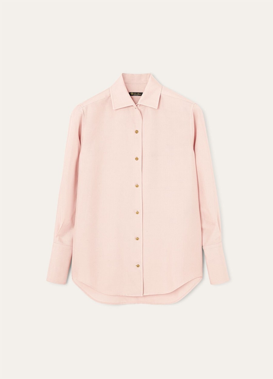 dunia shirt van zachte zijde in roze