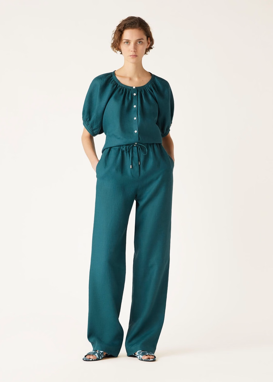 Gritt-shirt in groene spirulina