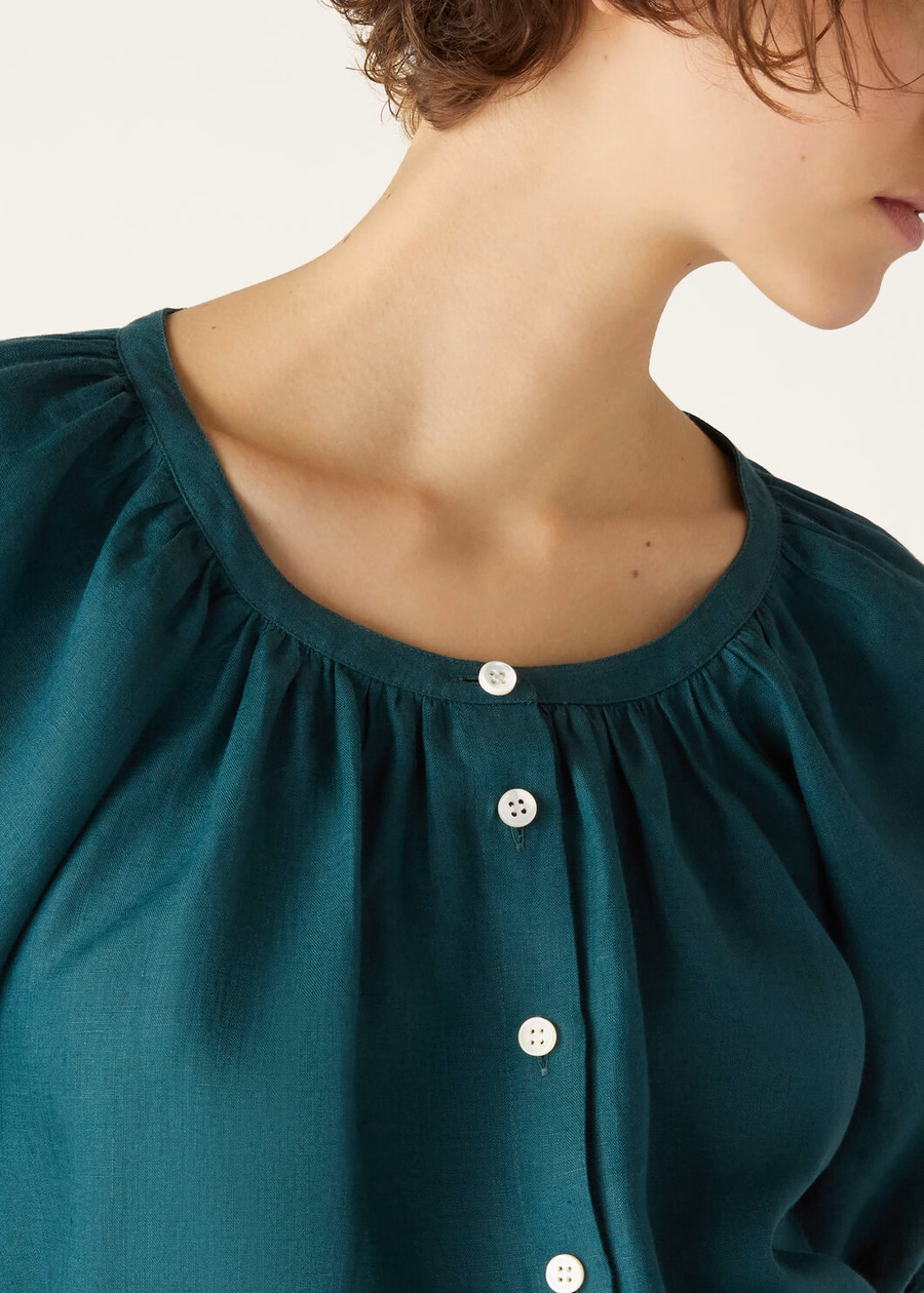 Gritt-shirt in groene spirulina