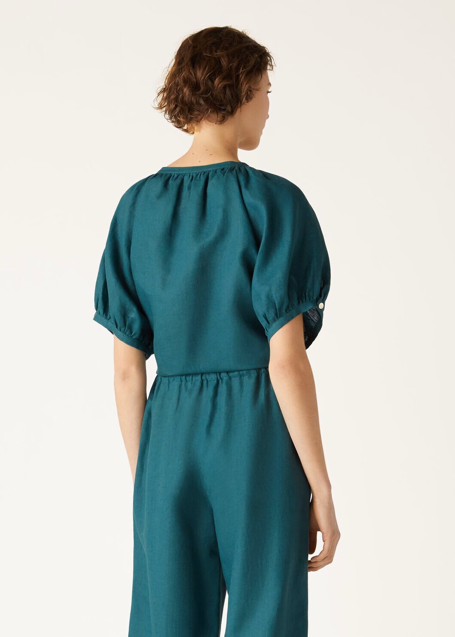 Gritt-shirt in groene spirulina