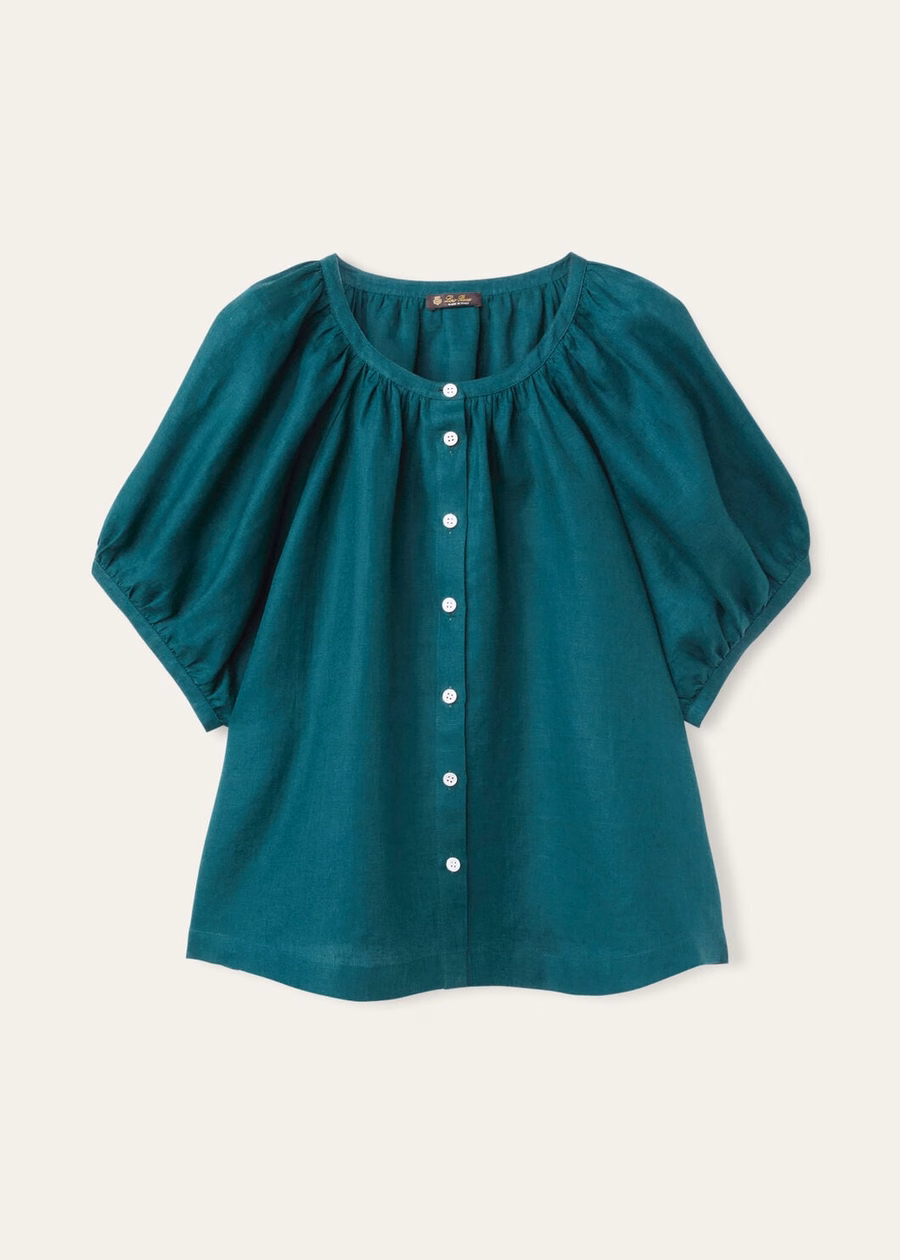 Gritt-shirt in groene spirulina