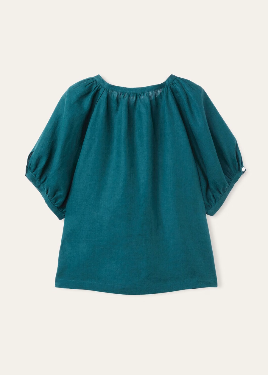 Gritt-shirt in groene spirulina