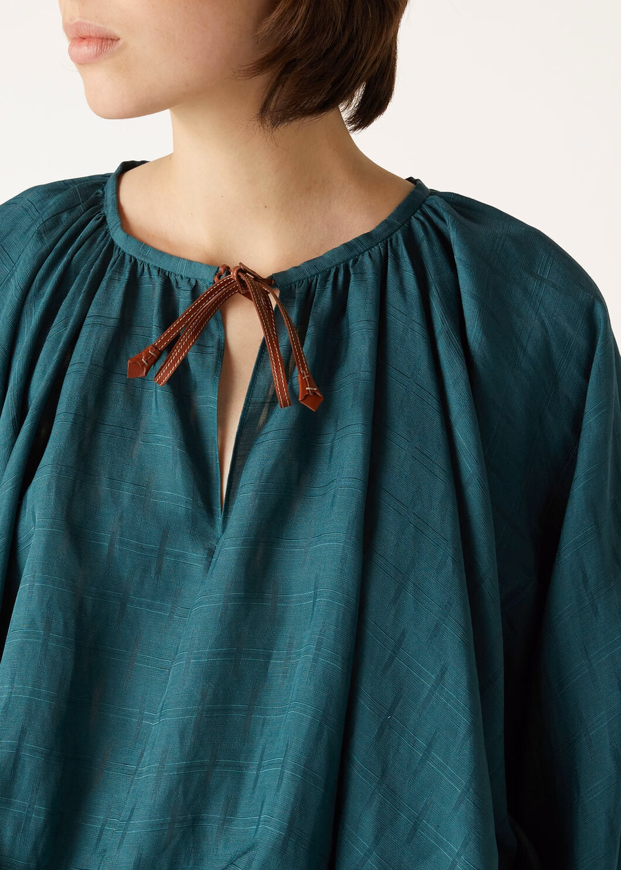 Sara-shirt in groene spirulina-zijde