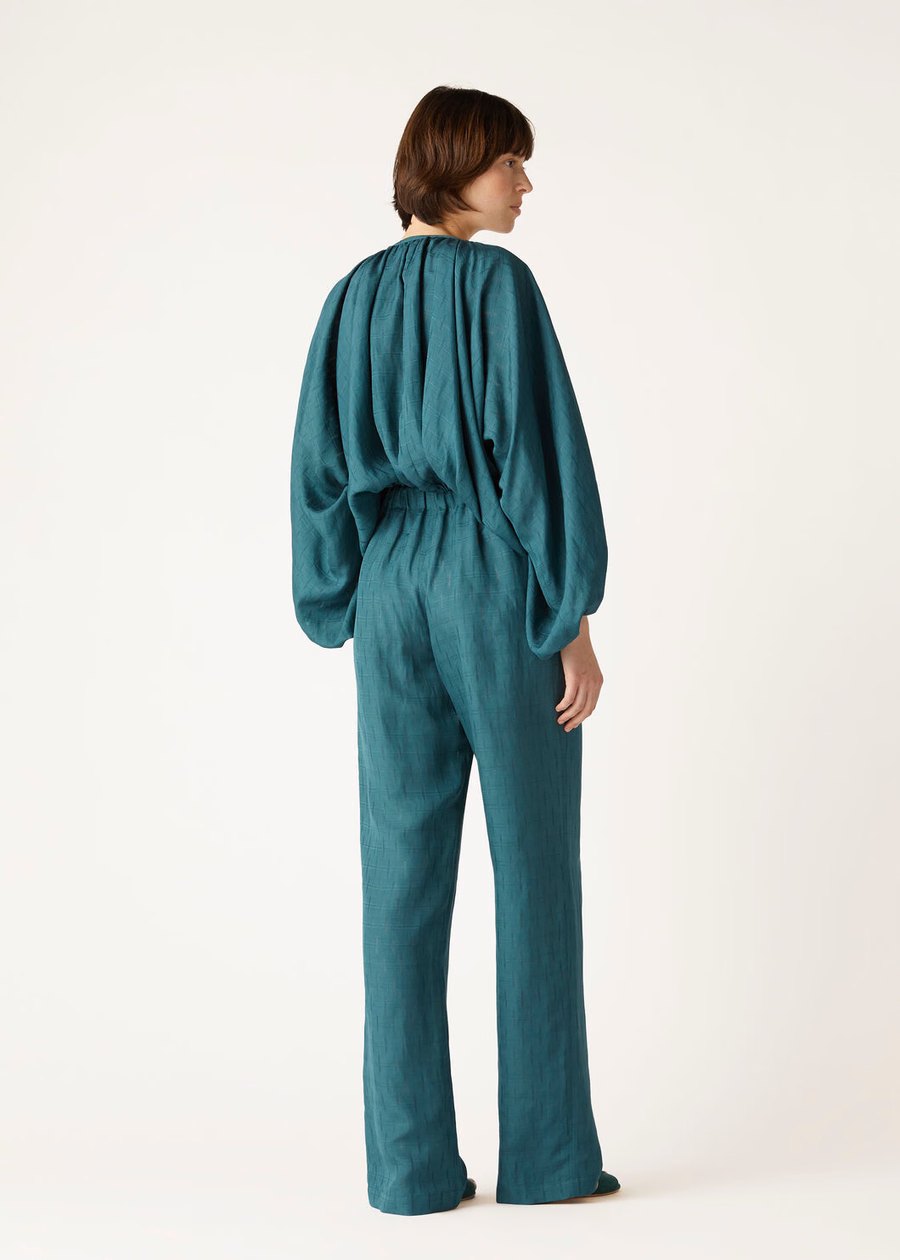 Sara-shirt in groene spirulina-zijde