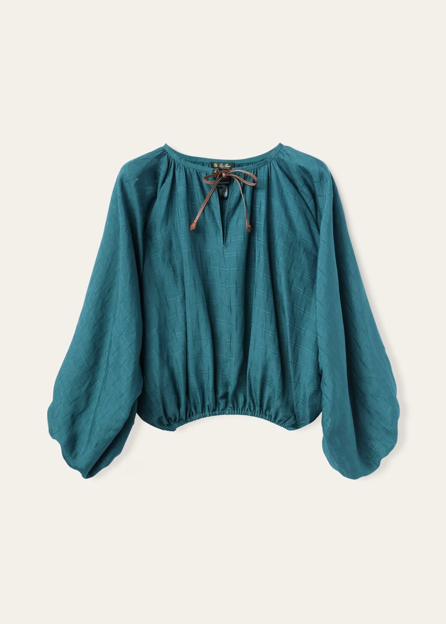 Sara-shirt in groene spirulina-zijde