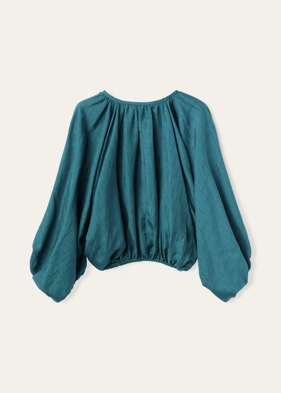 Sara-shirt in groene spirulina-zijde