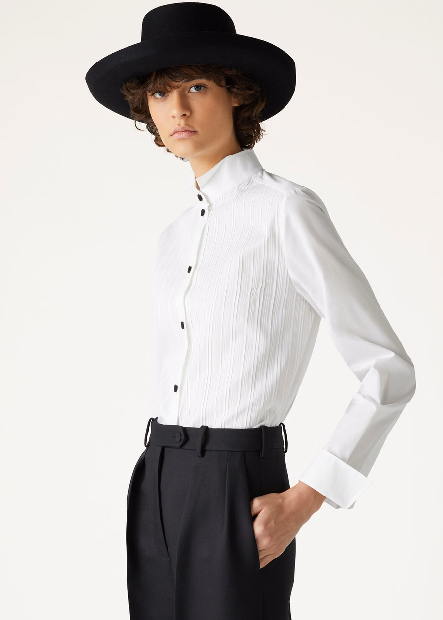 Hadiya katoenen shirt wit