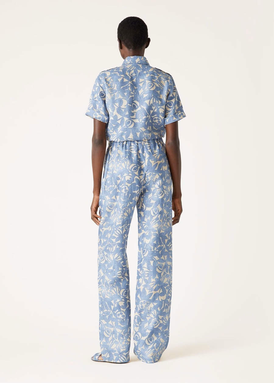 Annalisa-shirt in Beau Blue/Creamed Honey